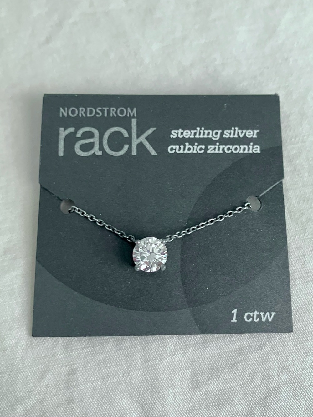 ✨3/$15✨ Nordstrom Rack 1 ct Cubic Zirconia Pendant Sterling Silver Necklace